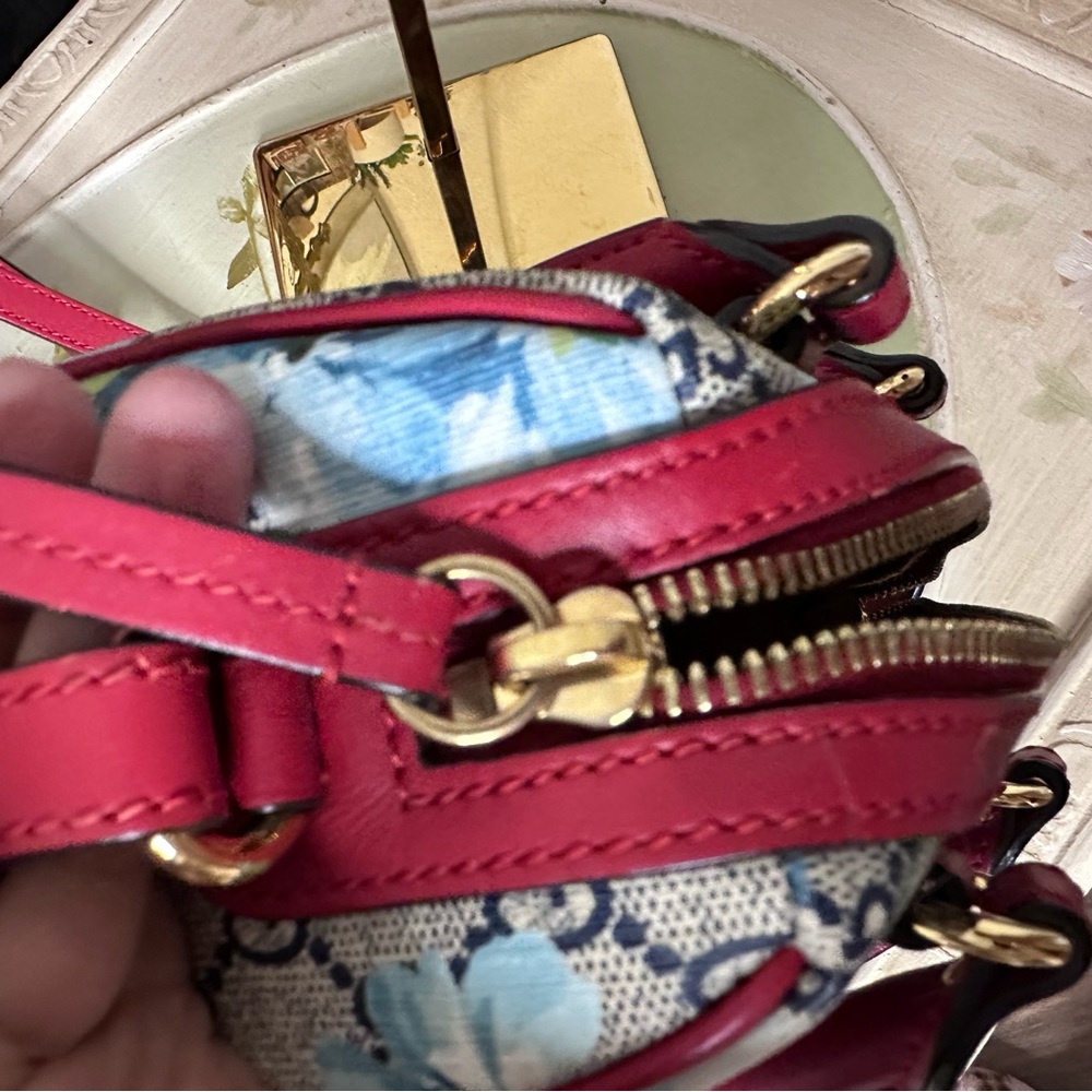 Gucci GG Blooms Mini Boston‎ Bag Red Leather Crossbody - Picture 5 of 9